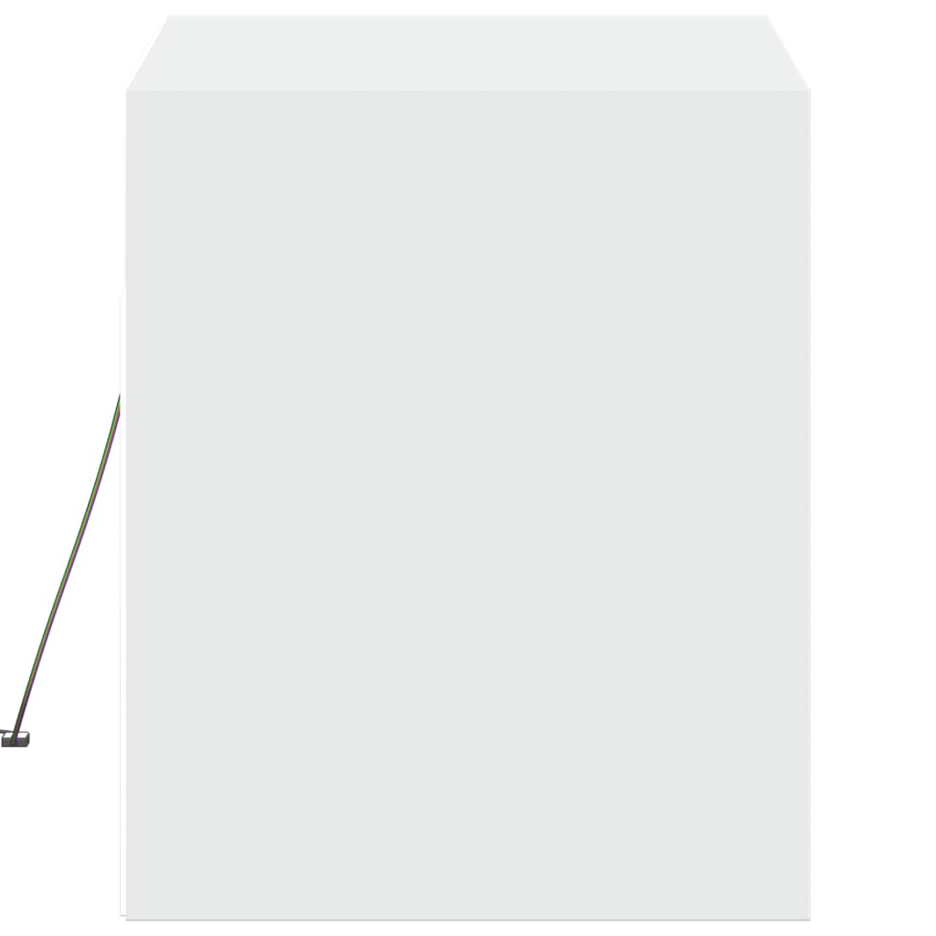Sieninė TV spintelė su LED lemputėmis, balta, 80x31x35cm