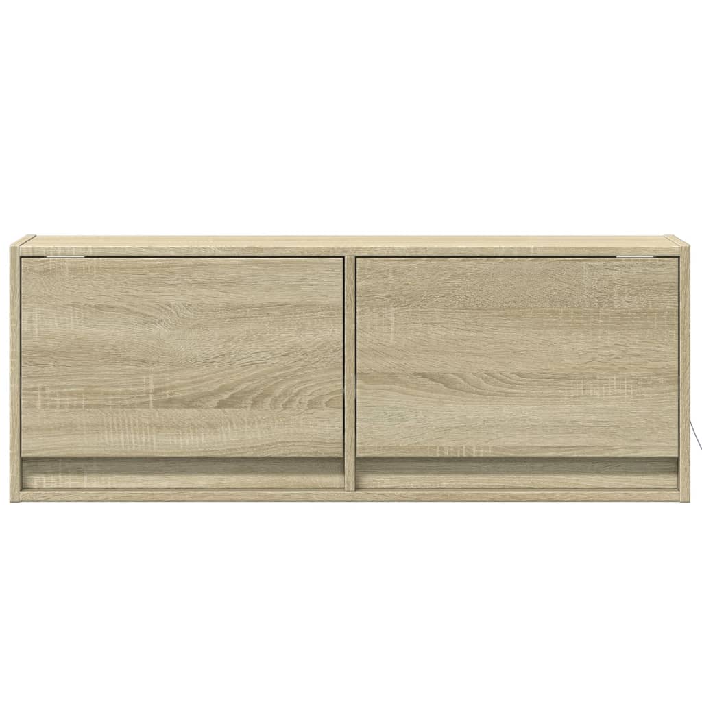 Sienas TV skapītis ar LED apgaismojumu, ozolkoka, 100x31x35 cm