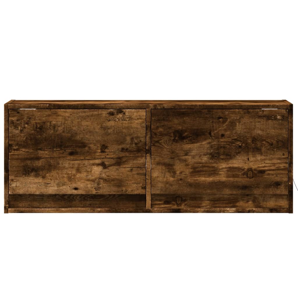 Sienas TV skapītis ar LED apgaismojumu, dūmu krāsas, 100x31x35 cm