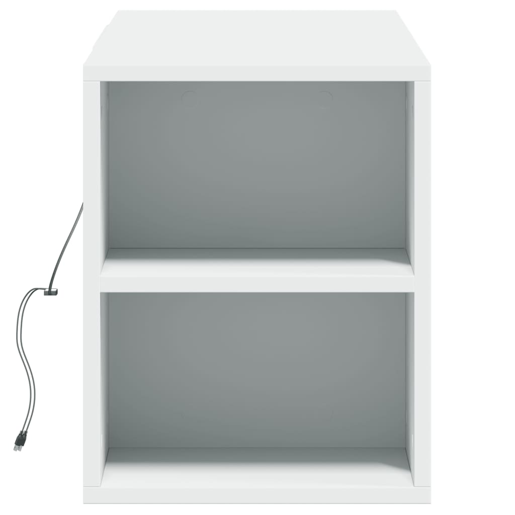 Pie sienas stiprināms TV skapītis ar LED gaismām, balts, 135x31x39,5 cm