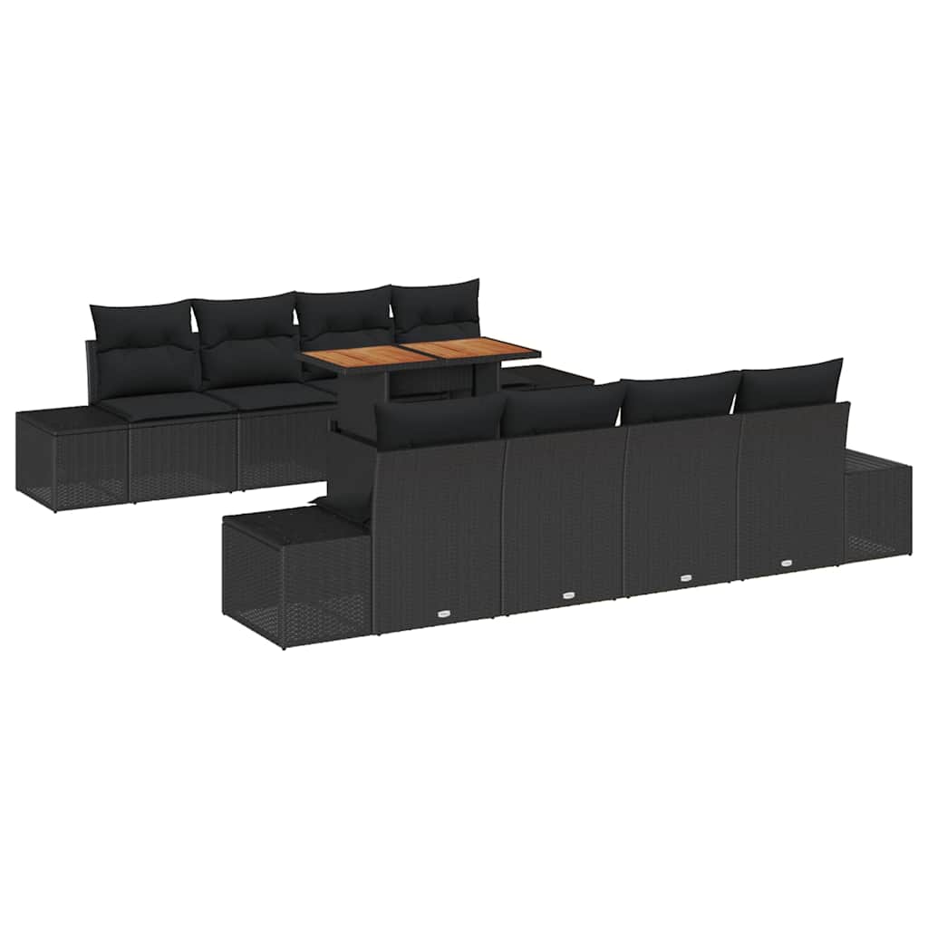 Sodo valgomojo komplektas su pagalve 9 pcs Juoda ir Ruda