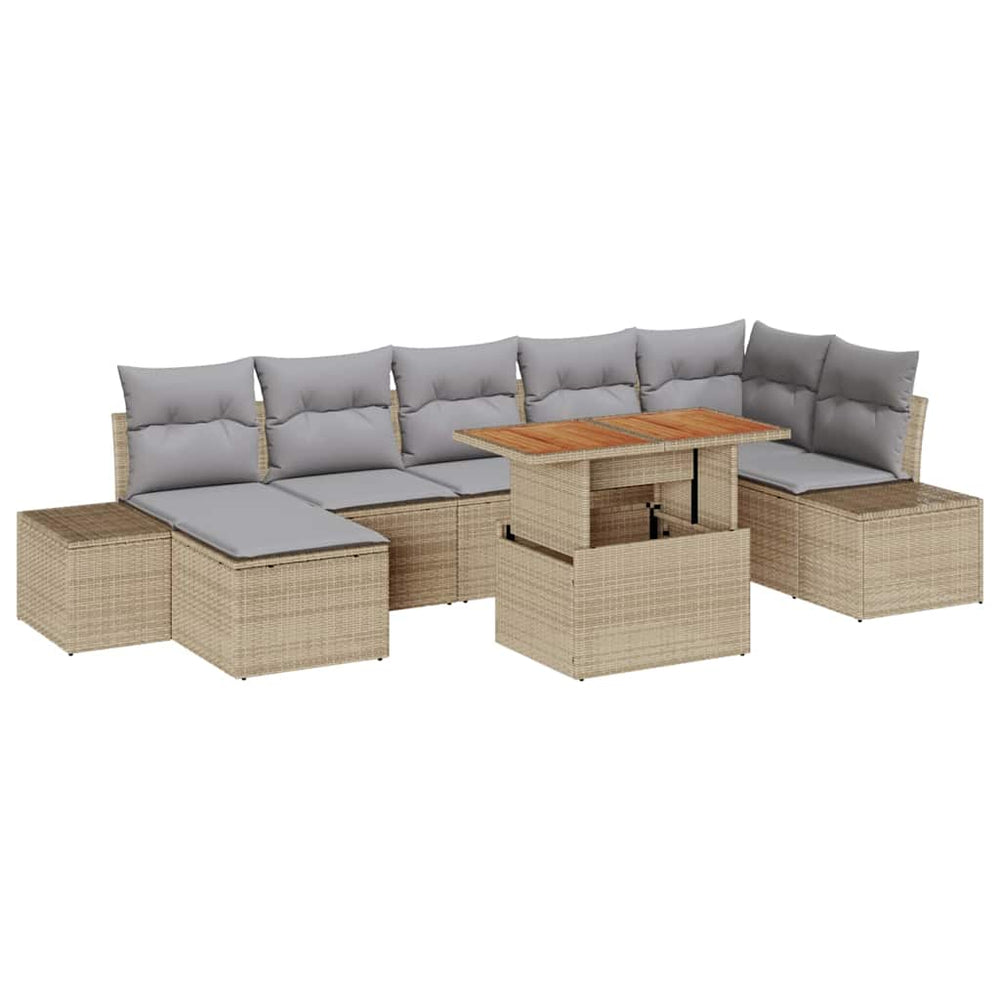 8-piece garden dining set with cushions
