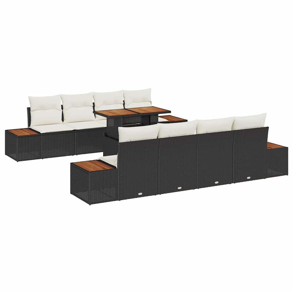 9-piece garden dining set with cushions