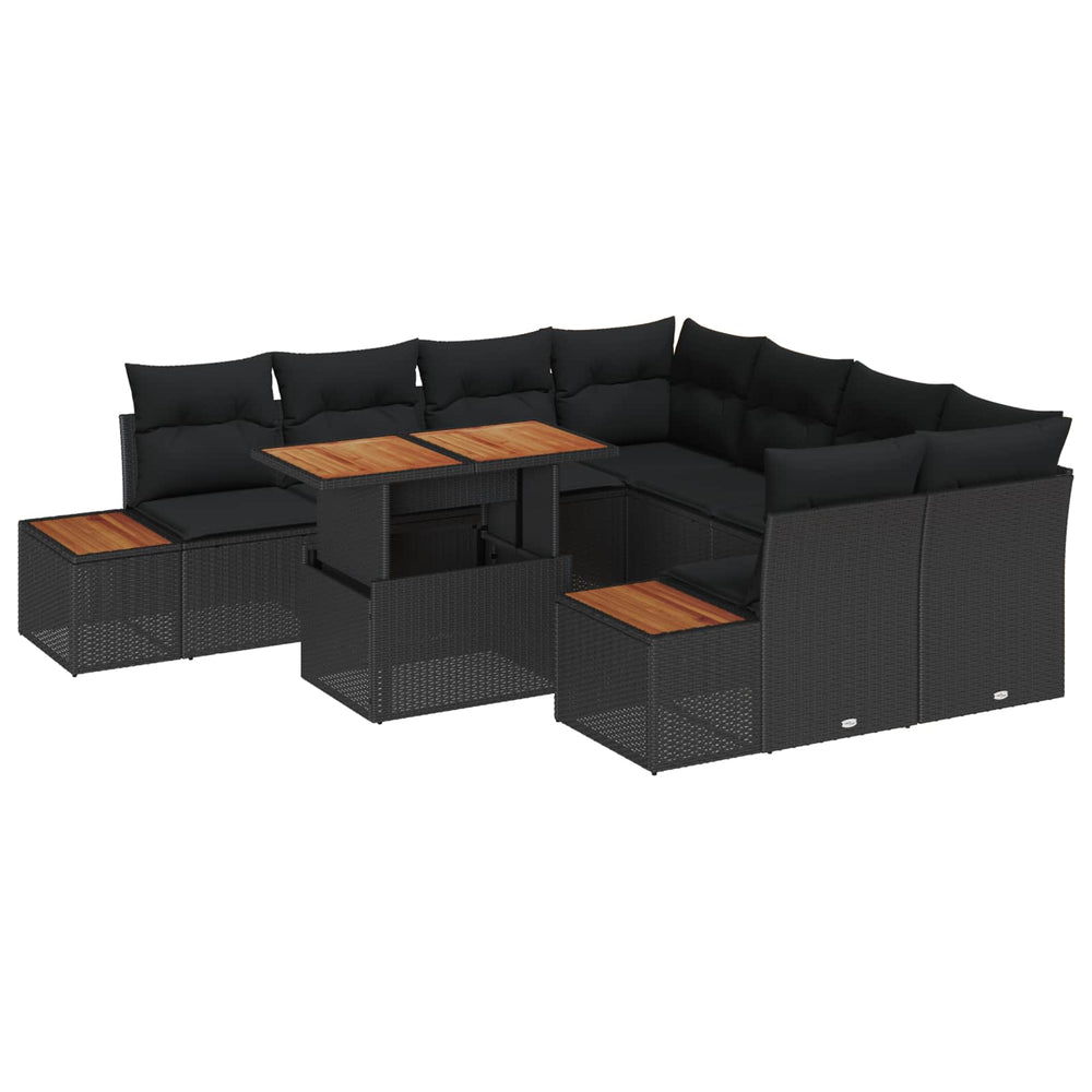 Sodo valgomojo komplektas su pagalve 9 pcs Juoda ir Ruda