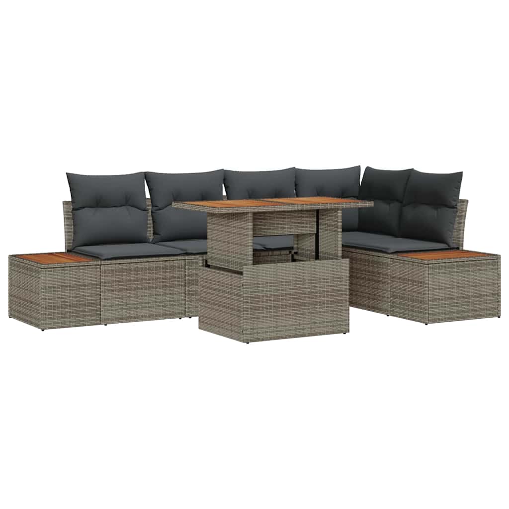 Sodo valgomojo komplektas 6 pcs Pilka ir ruda 100 x 55 x 73 cm