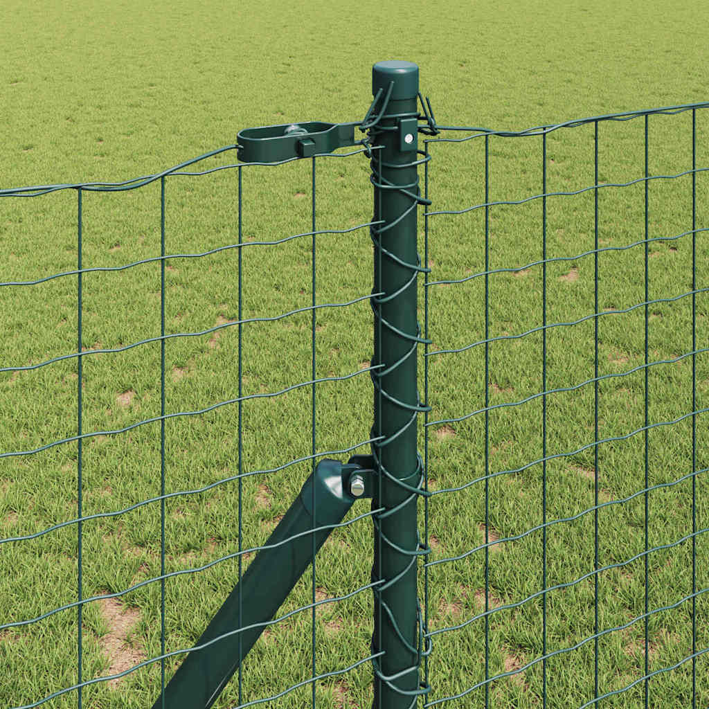 Fence post 52 pcs Green 3.2 x 3.2 x 170 cm Steel