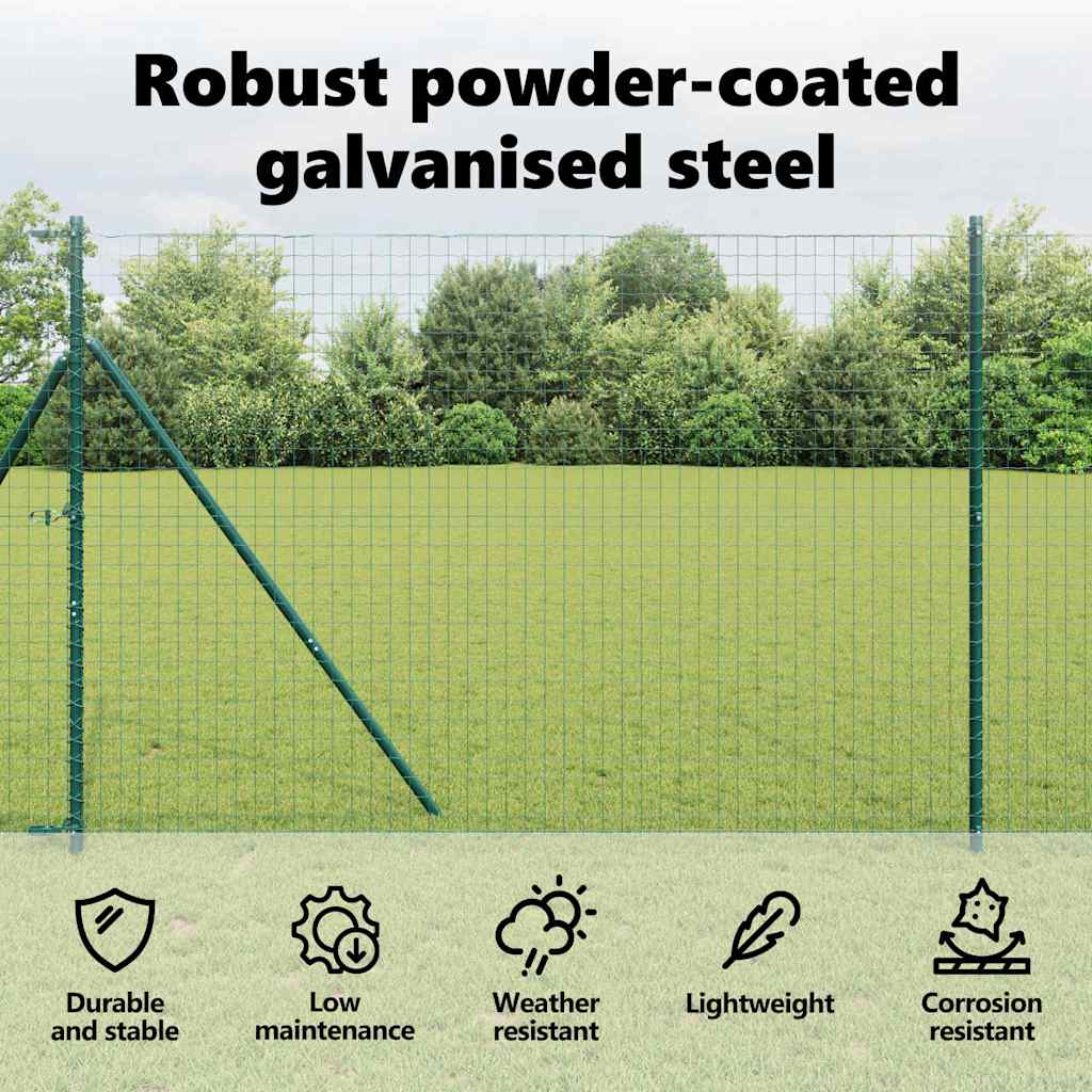 Fence post 26 pcs Green 3.2 x 3.2 x 200 cm Steel