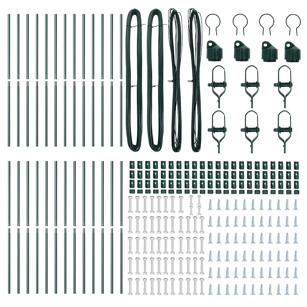 Fence post 26 pcs Green 3.2 x 3.2 x 210 cm Steel