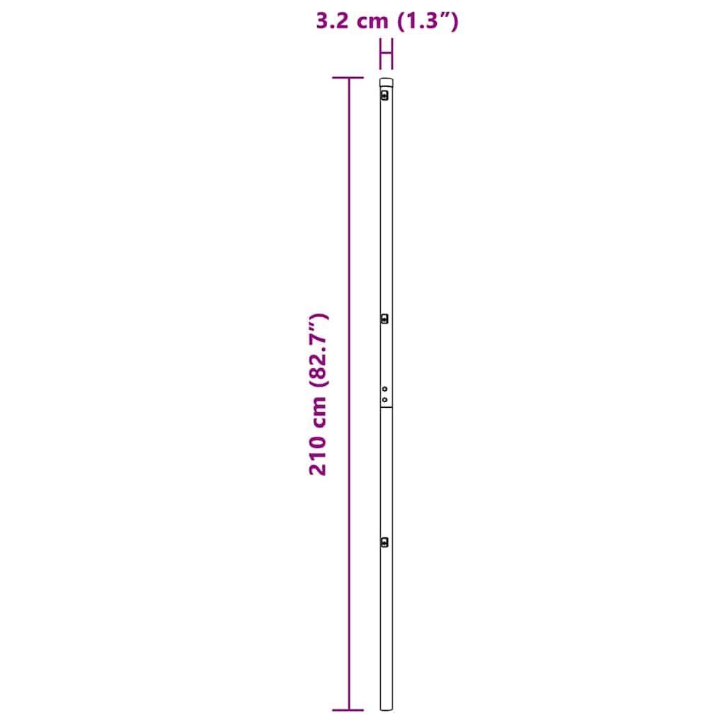 Fence post 26 pcs Green 3.2 x 3.2 x 210 cm Steel