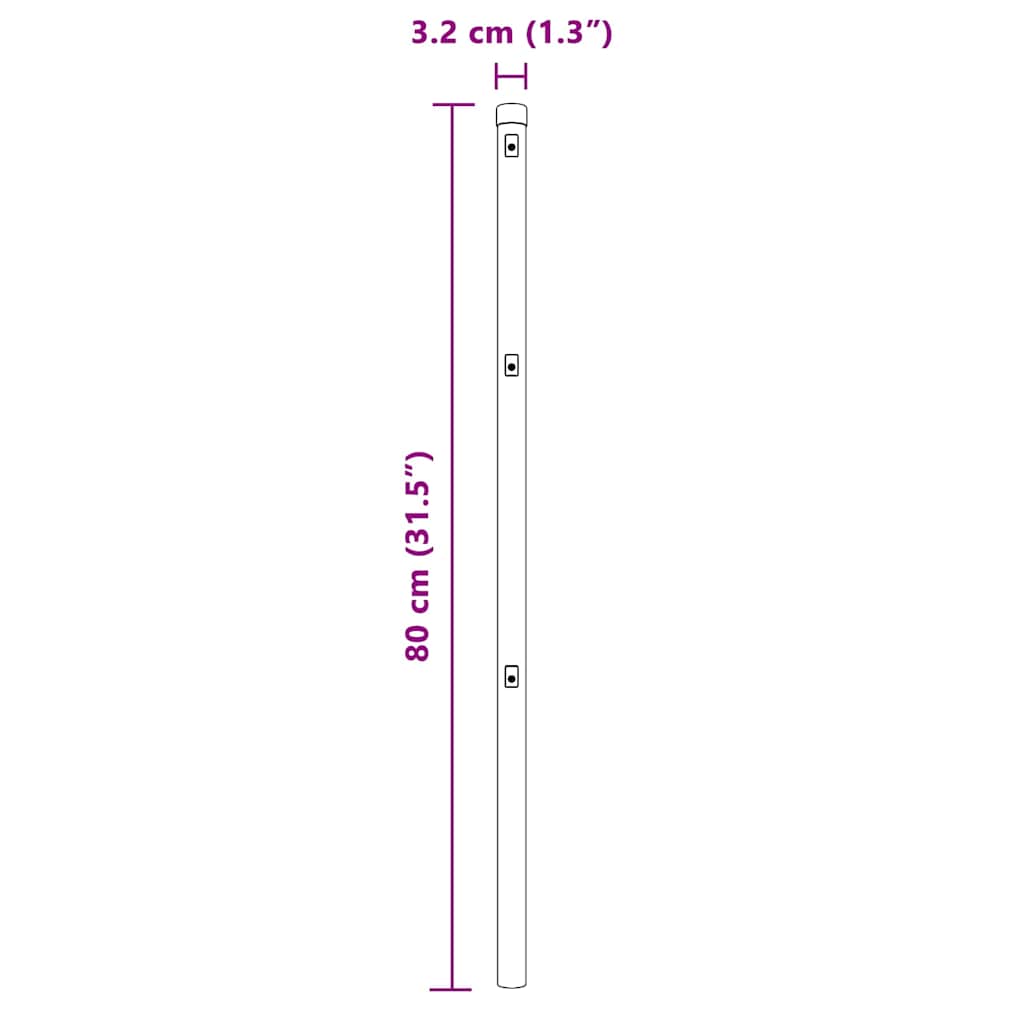 Tvorelės stulpas 26 pcs Pilka 3.2 x 3.2 x 80 cm Plienas