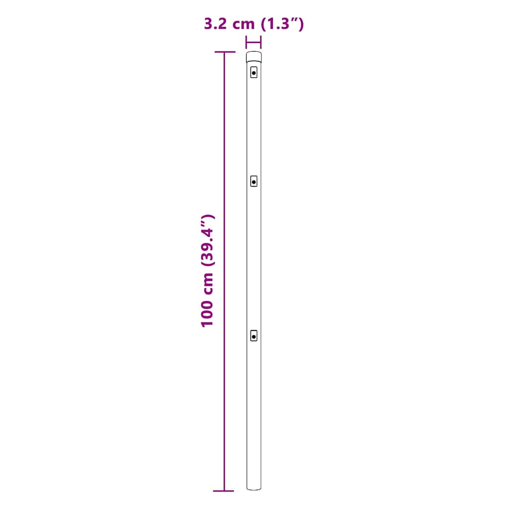 Žoga stabs 52 gab. Pelēks 3.2 x 3.2 x 100 cm Tērauds