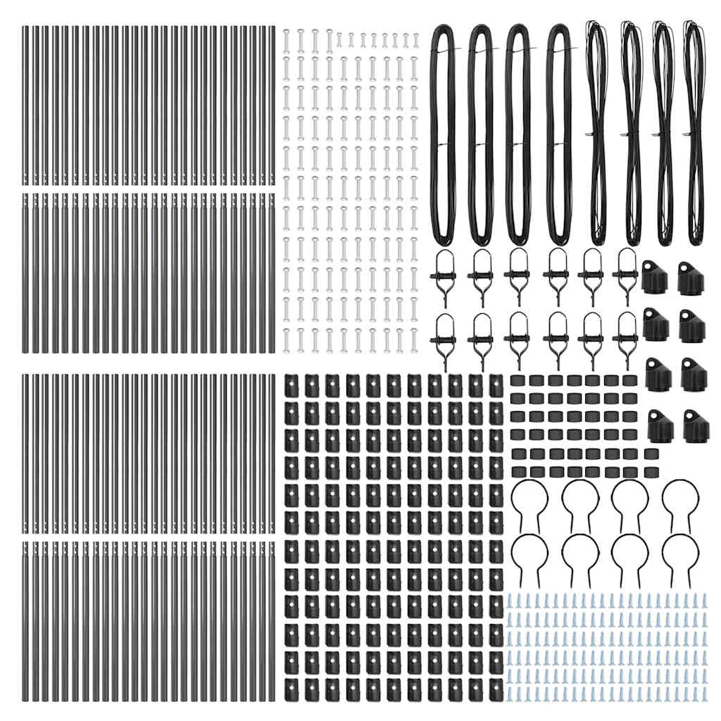 Fence Post 52 pcs Grey 3.2 x 3.2 x 170 cm Steel