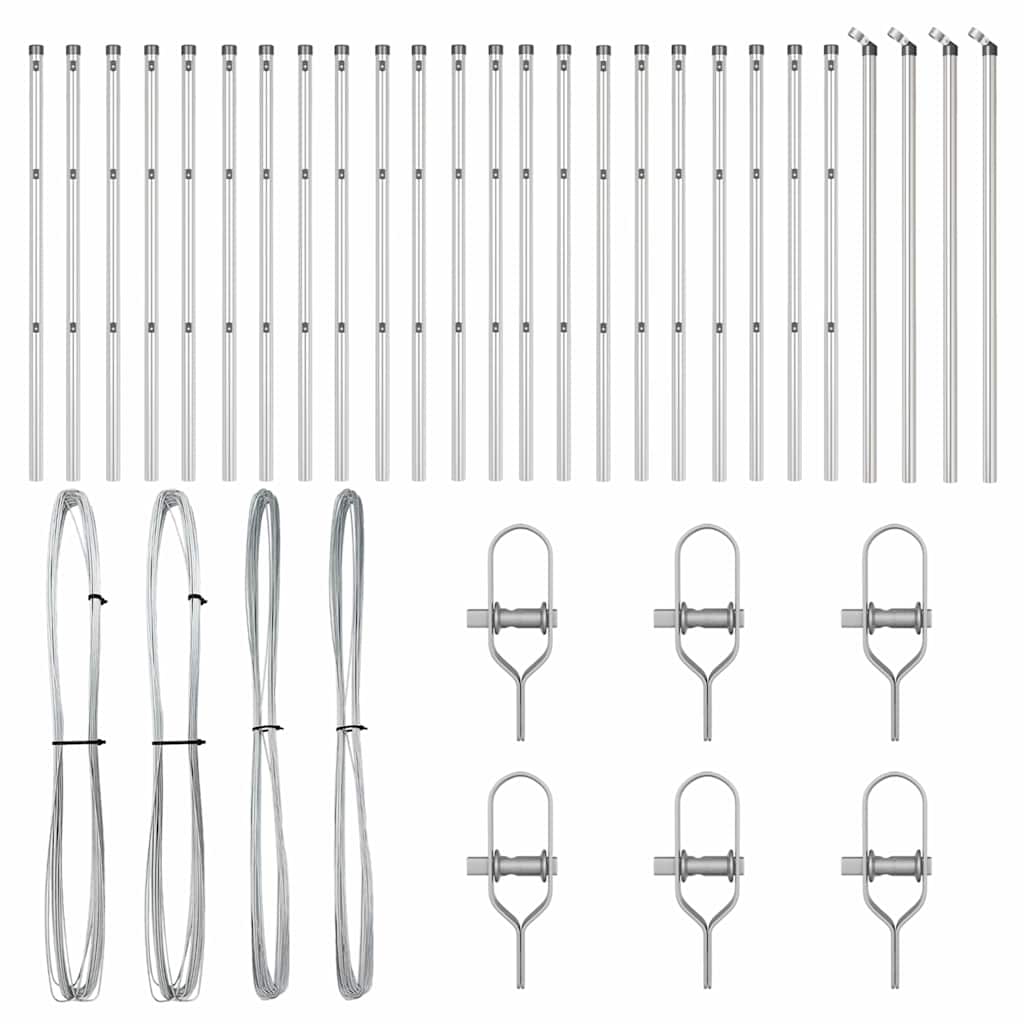 Tvorelės stulpas 26 pcs Sidabro 3.2 x 3.2 x 100 cm Plienas
