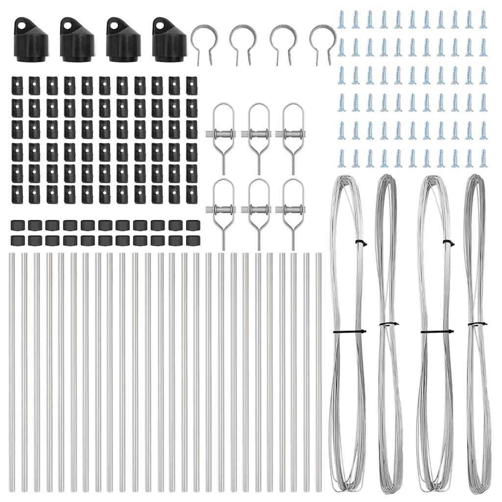 Tvorelės stulpas 26 pcs Sidabro 3.2 x 3.2 x 100 cm Plienas