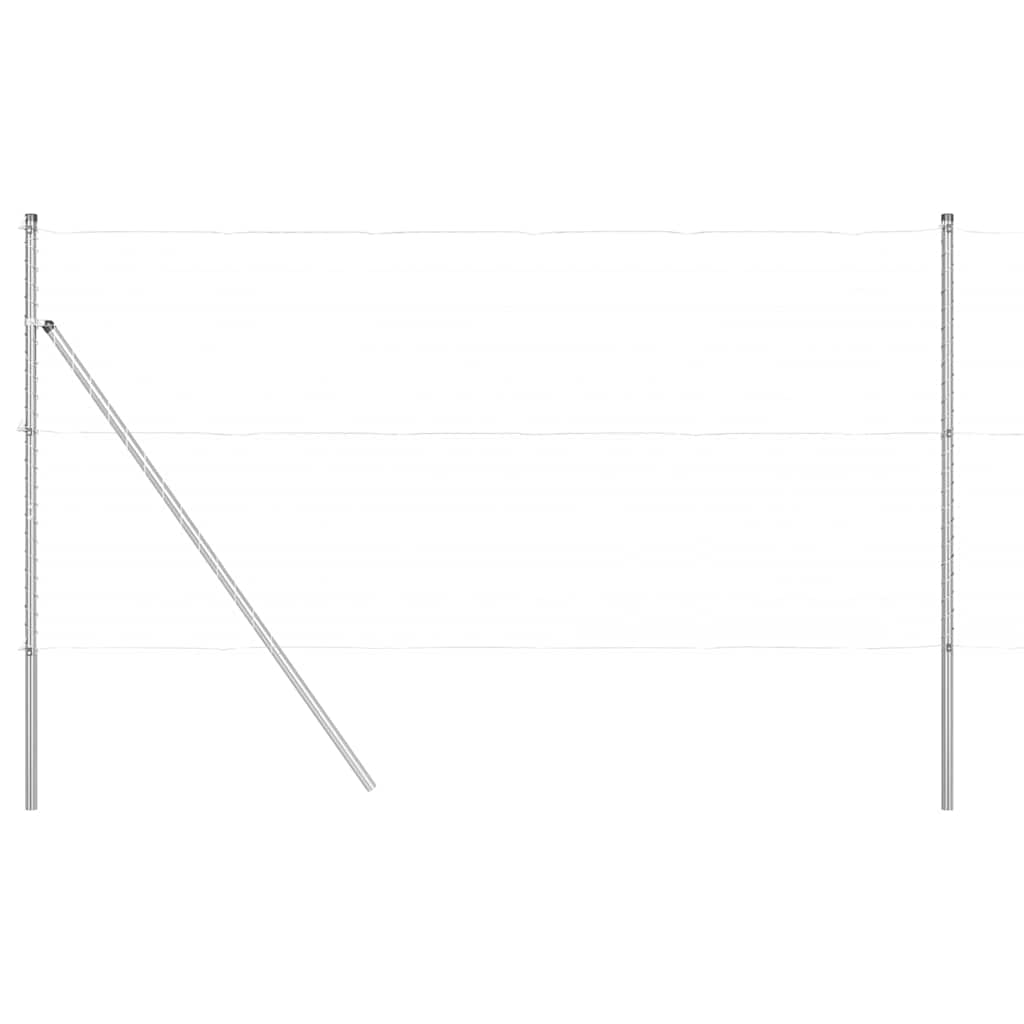 Fence Post 52 pcs Silver 3.2 x 3.2 x 190 cm Steel