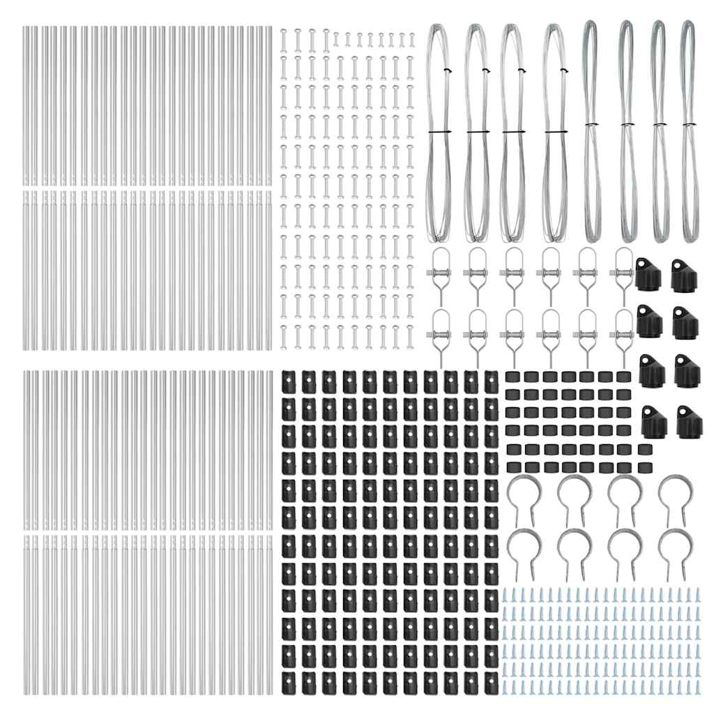 Fence Post 52 pcs Silver 3.2 x 3.2 x 190 cm Steel
