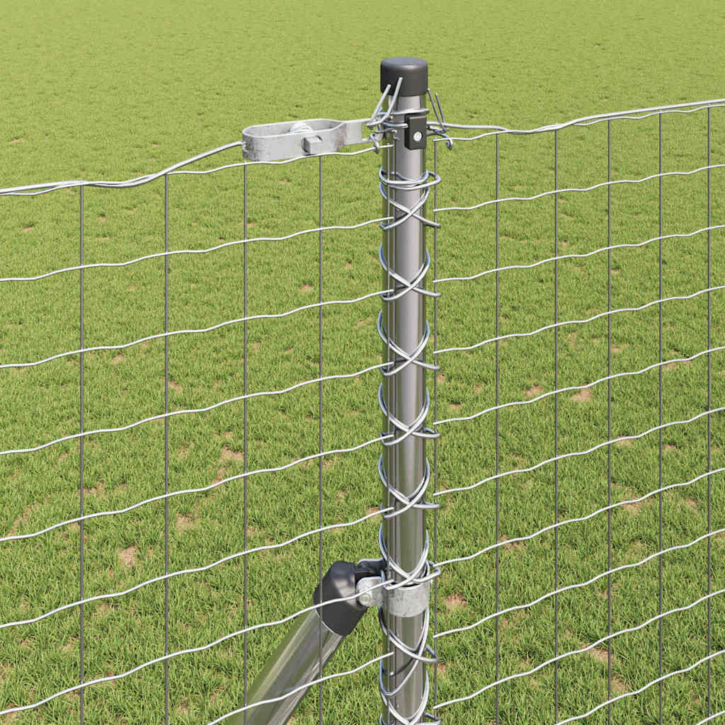 Fence Post 26 pcs Silver 3.2 x 3.2 x 210 cm Steel