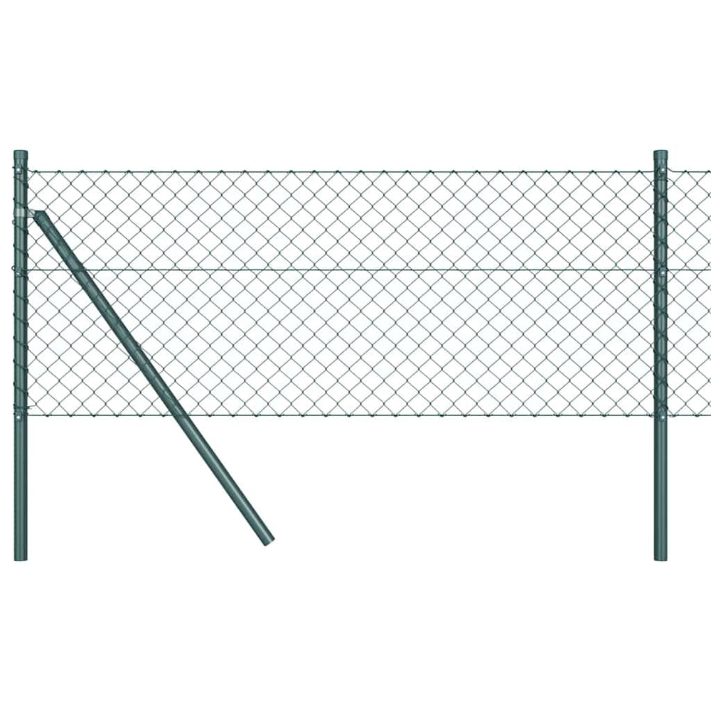 Chain Link Fence with Posts Green 0.6 x 10 m Steel
