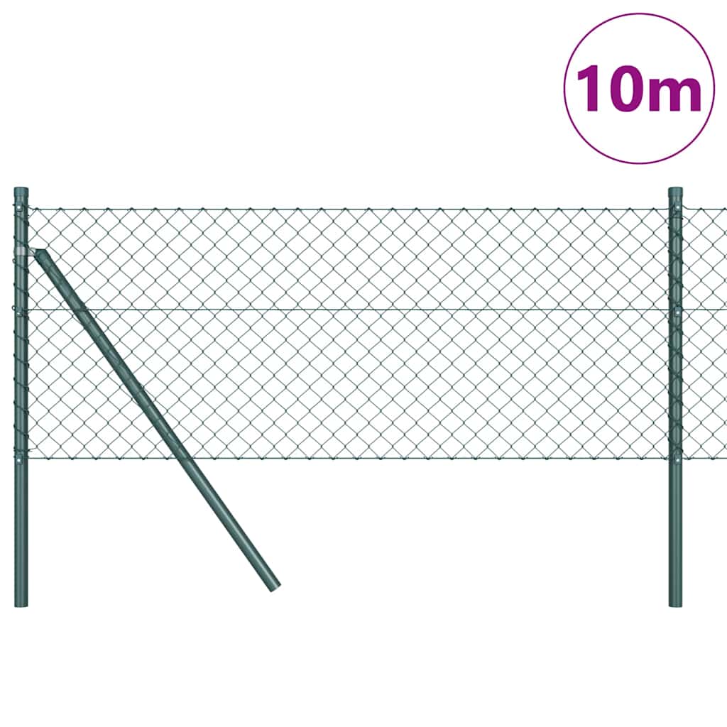 Grandinės ryšio tvora su stulpais Žalia 0.8 x 10 m Plienas