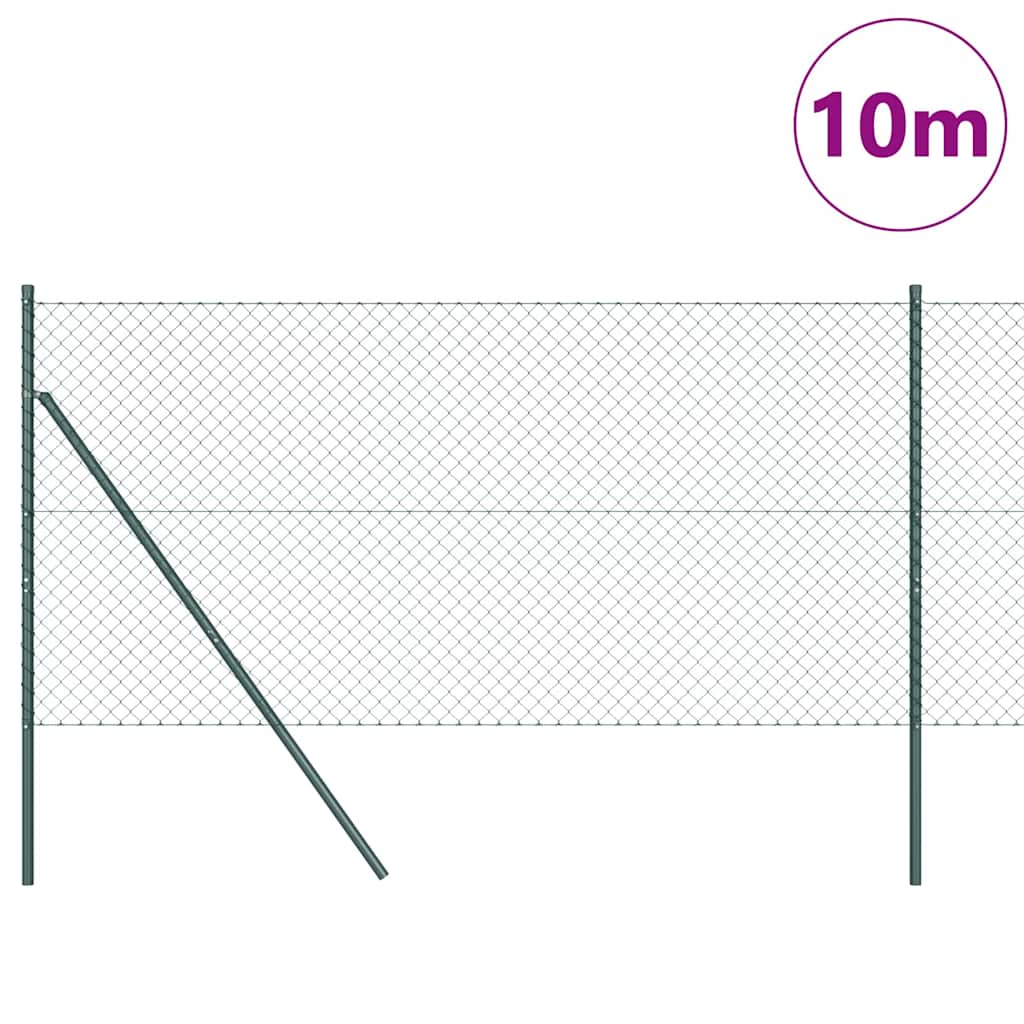 Grandinės ryšio tvora su stulpais Žalia 1.5 x 10 m Plienas