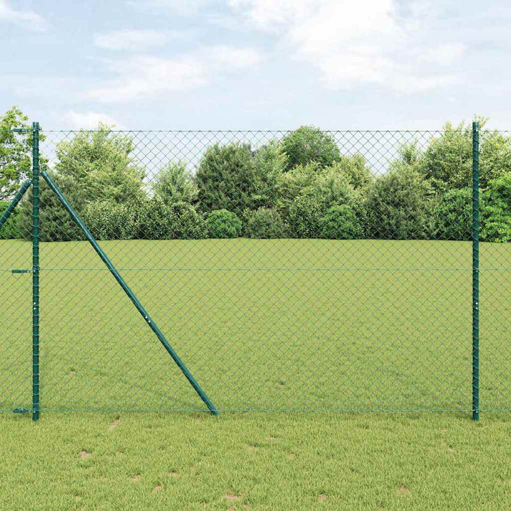 Grandinės ryšio tvora su stulpais Žalia 1.6 x 10 m Plienas