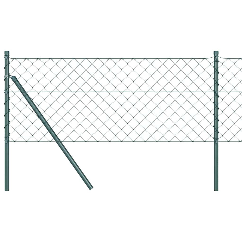 Chain link fence with posts Green 0.4 x 10 m Steel