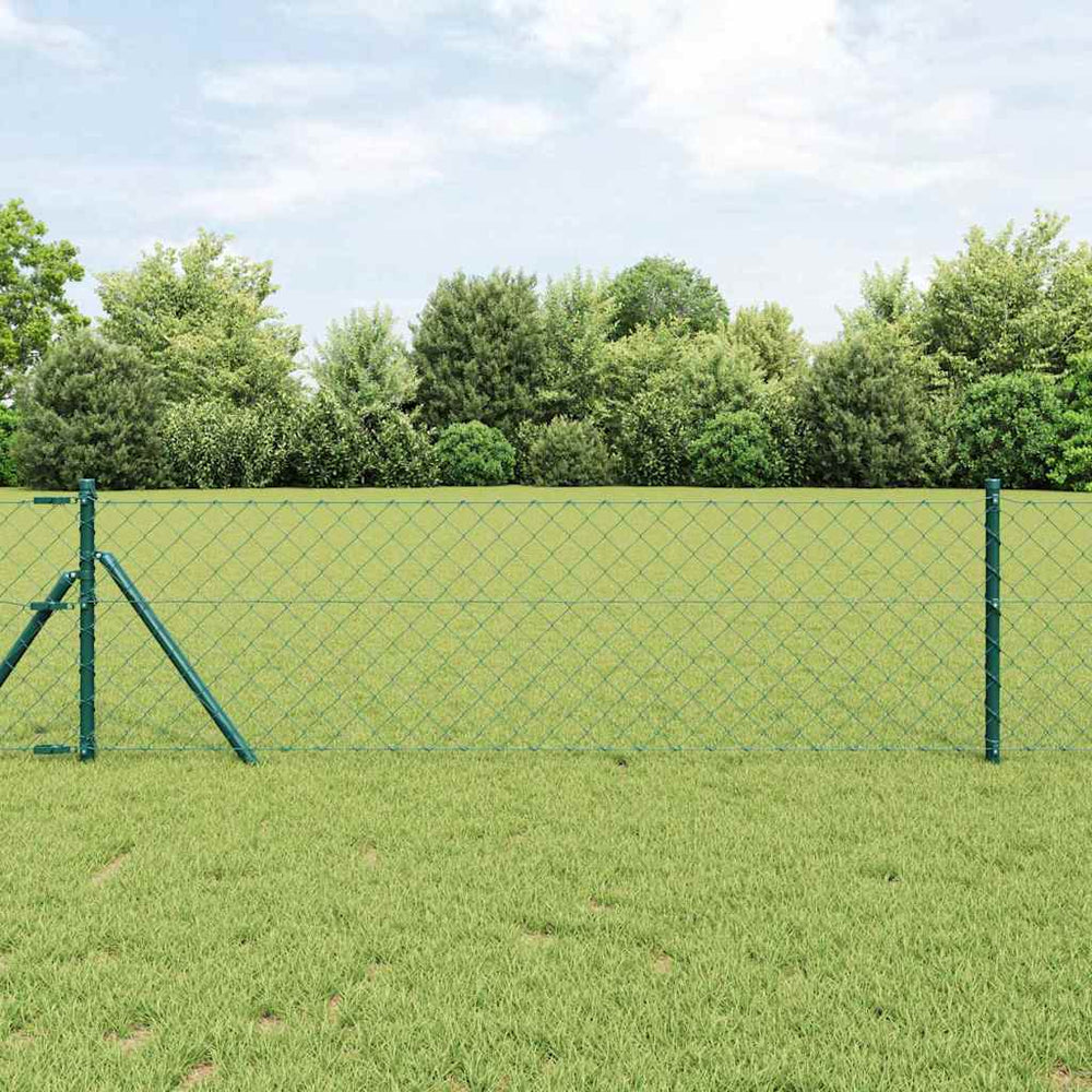 Grandinės ryšio tvora su stulpais Žalia 0.8 x 10 m Plienas