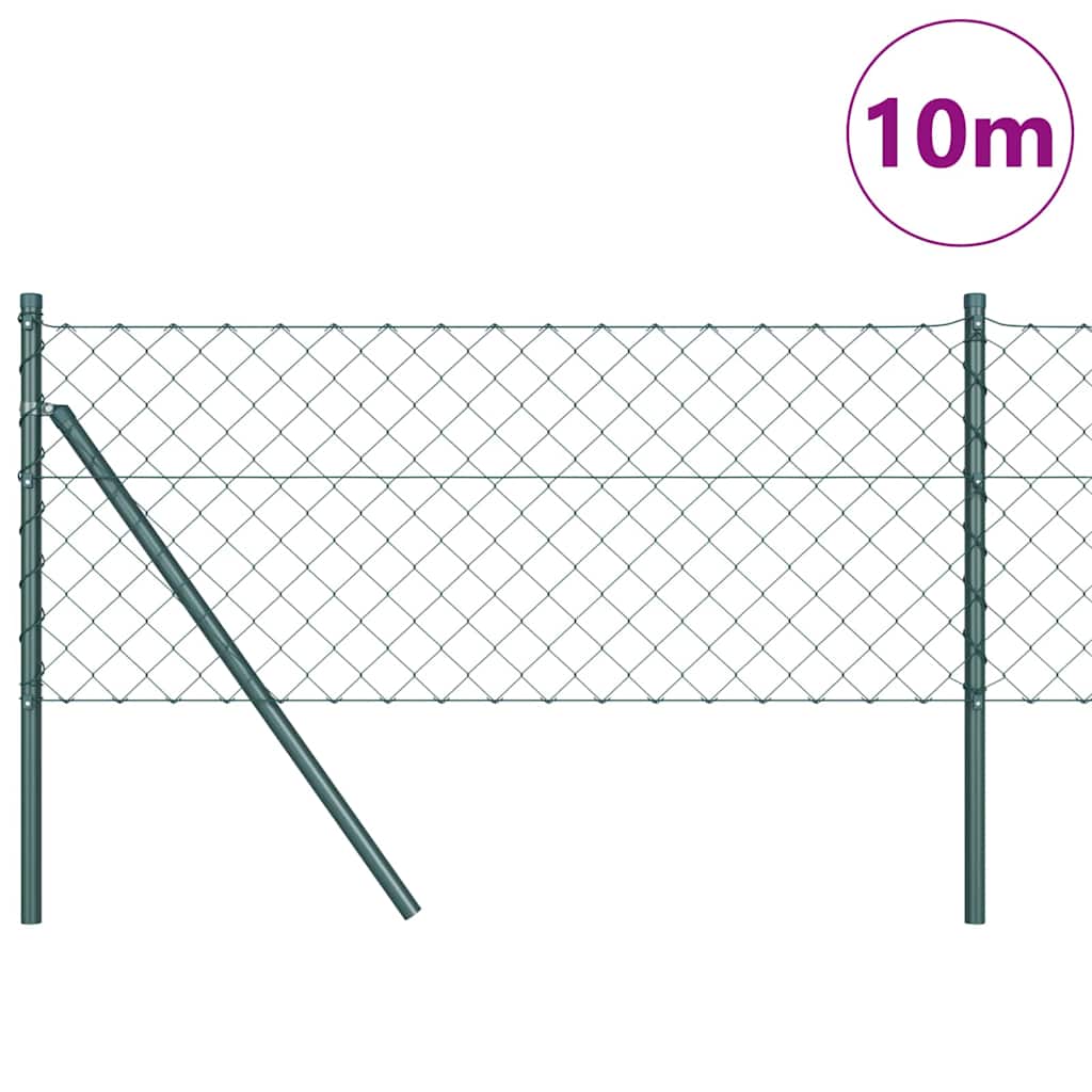 Grandinės ryšio tvora su stulpais Žalia 0.8 x 10 m Plienas