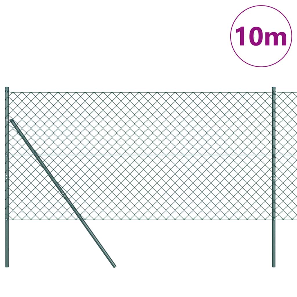Grandinės ryšio tvora su stulpais Žalia 1.2 x 10 m Plienas