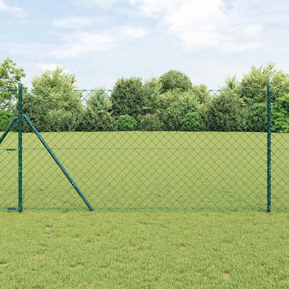 Grandinės ryšio tvora su stulpais Žalia 1.5 x 10 m Plienas