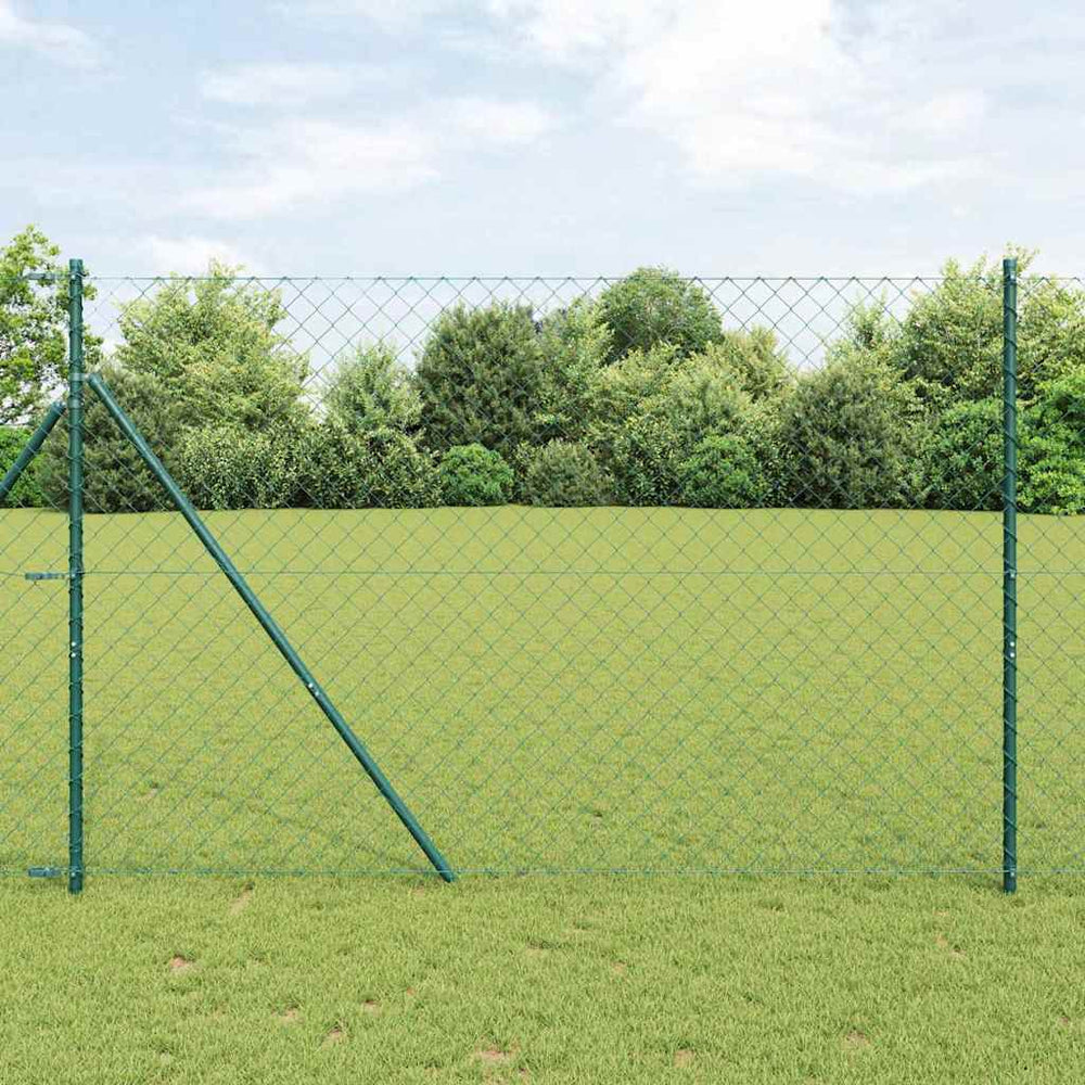 Grandinės ryšio tvora su stulpais Žalia 1.6 x 10 m Plienas