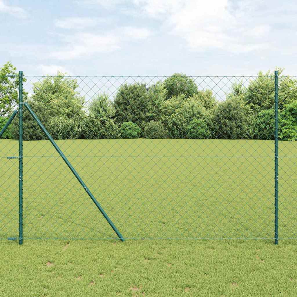 Grandinės ryšio tvora su stulpais Žalia 1.6 x 10 m Plienas