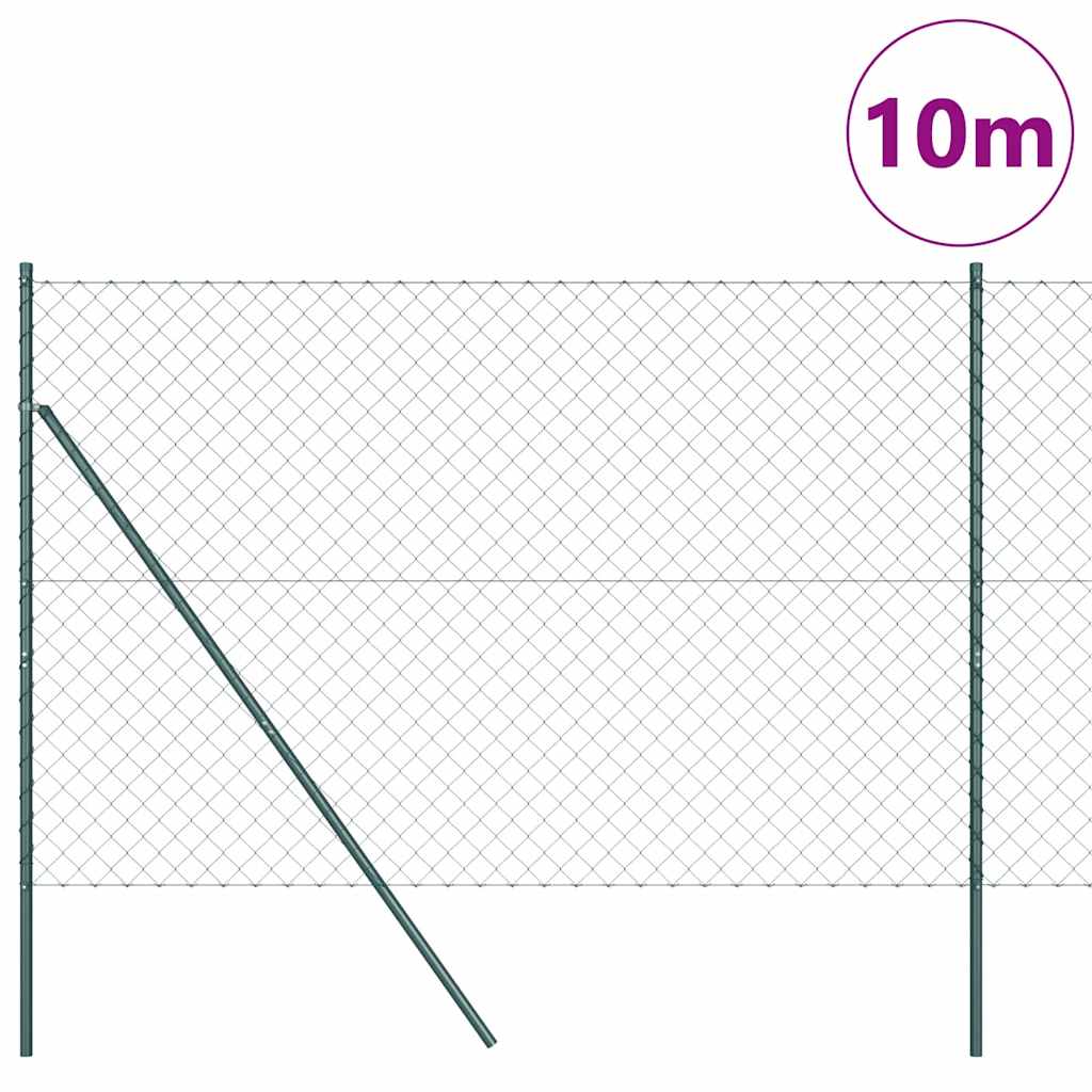 Grandinės ryšio tvora su stulpais Žalia 1.6 x 10 m Plienas