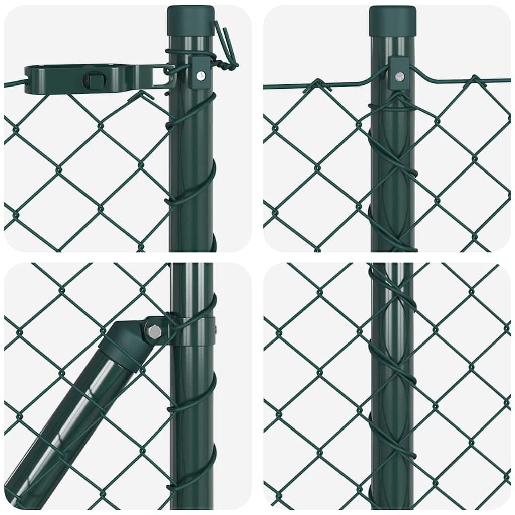 Chain link fence with posts Green 0.6 x 25 m Steel