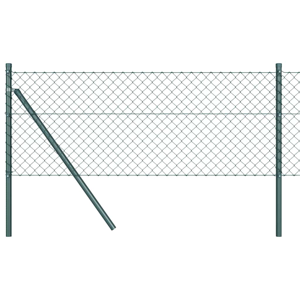 Chain link fence with posts Green 0.6 x 25 m Steel