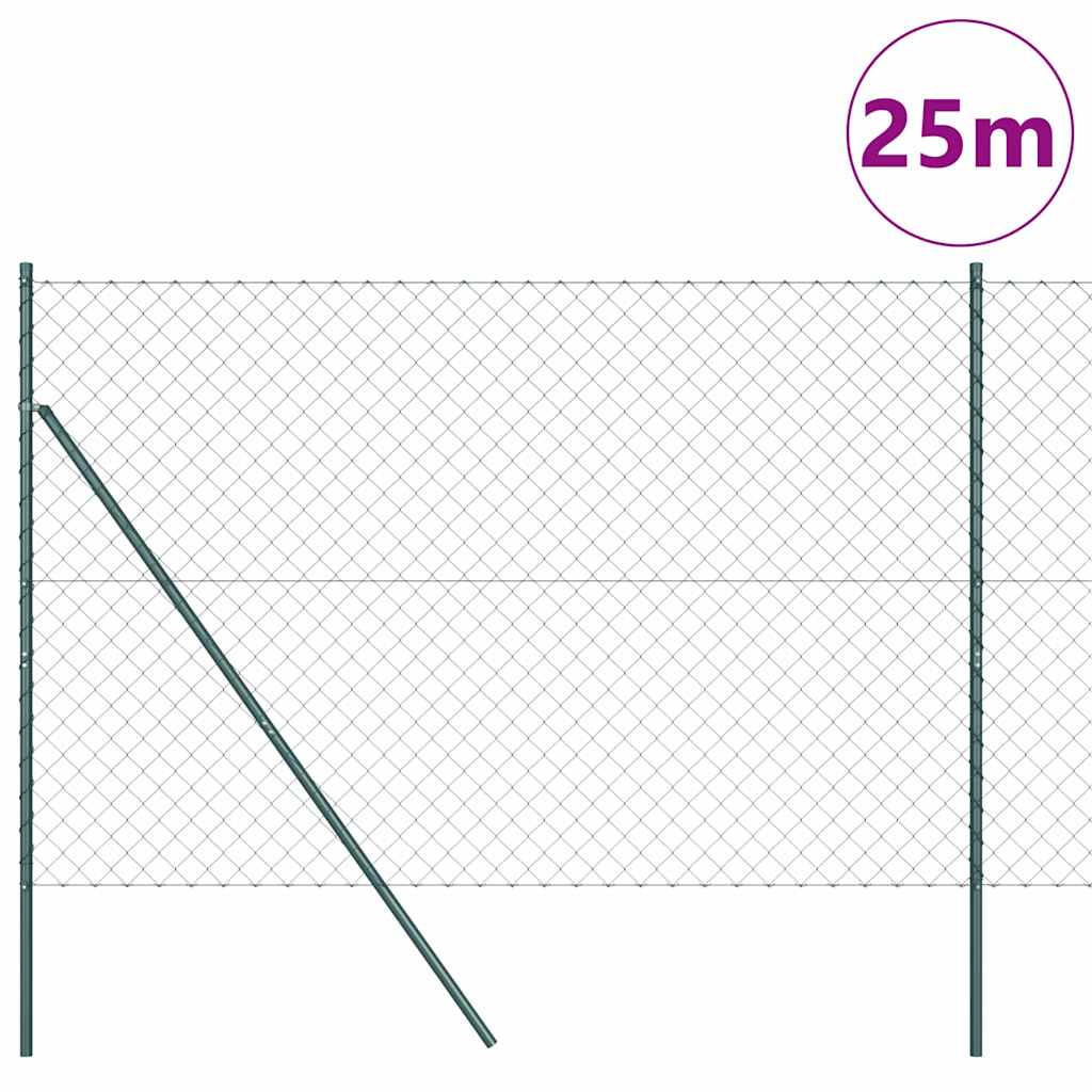 Grandinės ryšio tvora su stulpais Žalia 1.6 x 25 m Plienas