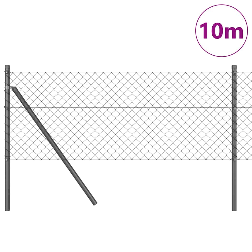 Grandinės ryšio tvora su stulpais Pilka 0.6 x 10 m Plienas