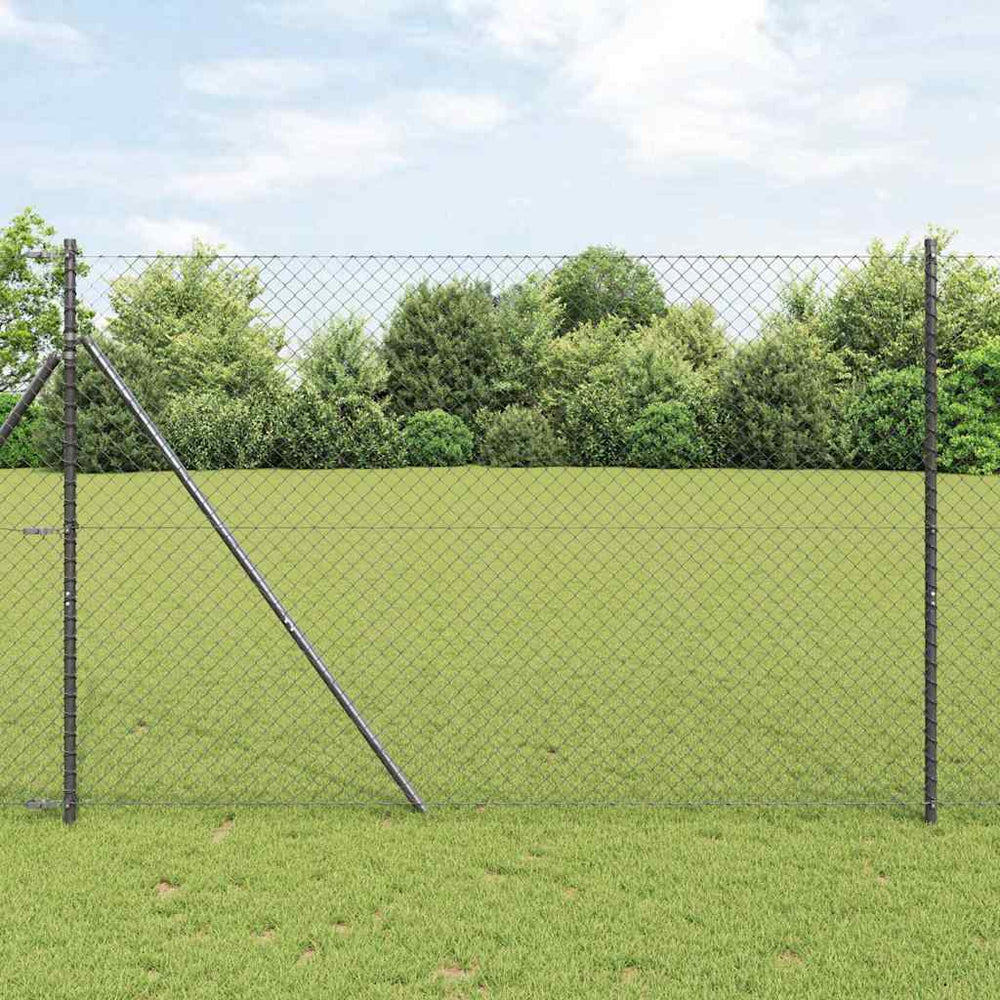 Grandinės ryšio tvora su stulpais Pilka 1.5 x 10 m Plienas