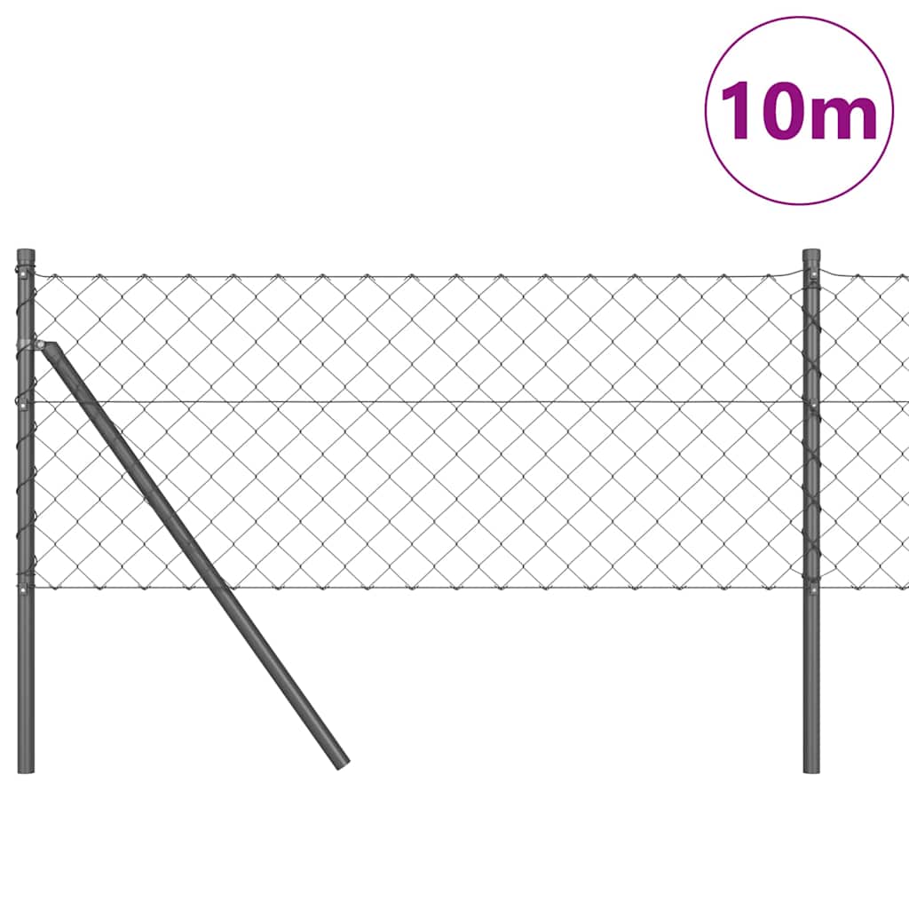 Grandinės ryšio tvora su stulpais Pilka 0.8 x 10 m Plienas