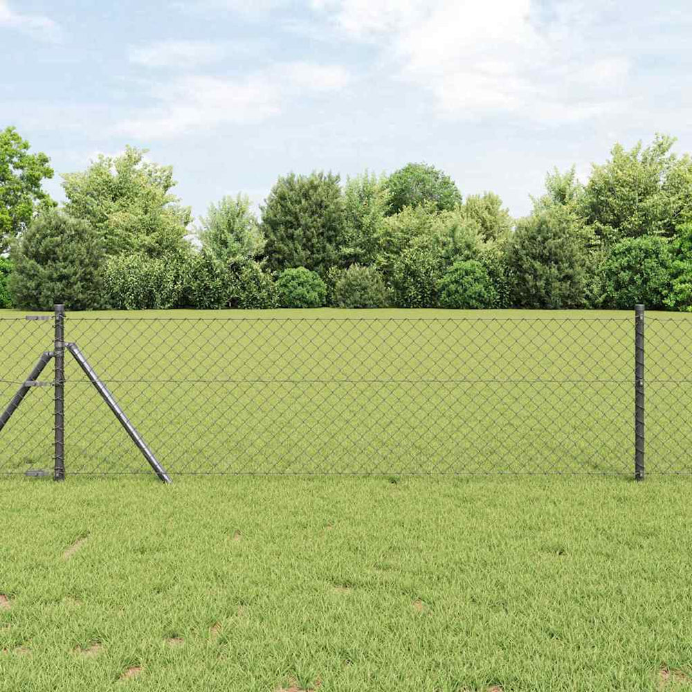 Grandinės ryšio tvora su stulpais Pilka 0.8 x 25 m Plienas
