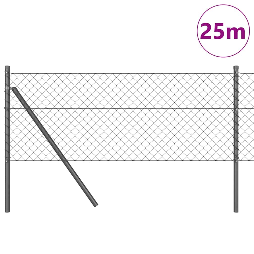 Grandinės ryšio tvora su stulpais Pilka 0.8 x 25 m Plienas