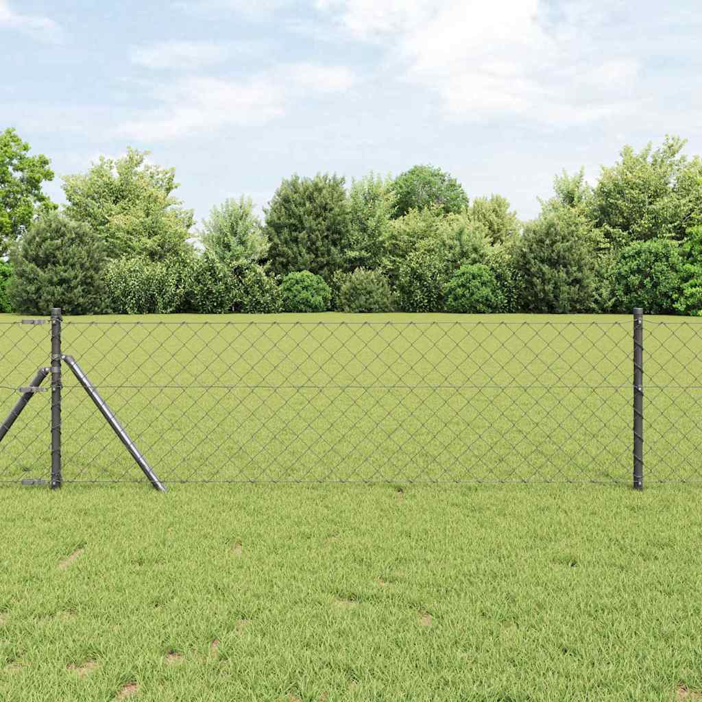 Grandinės ryšio tvora su stulpais Pilka 0.8 x 25 m Plienas