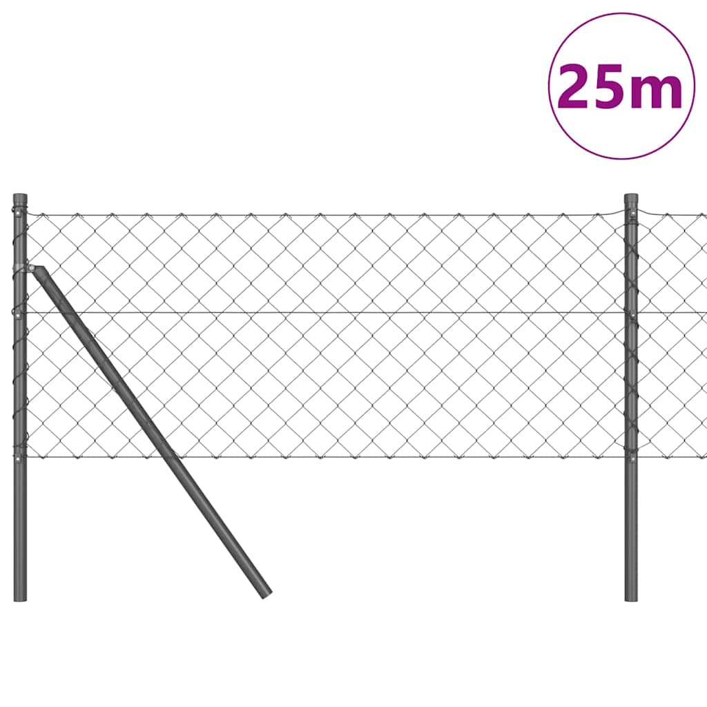 Grandinės ryšio tvora su stulpais Pilka 0.8 x 25 m Plienas