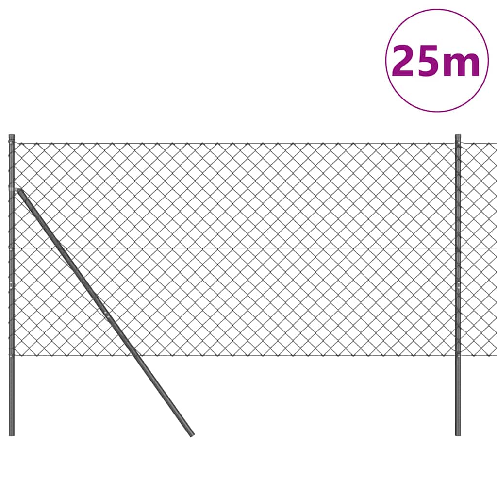 Grandinės ryšio tvora su stulpais Pilka 1.2 x 25 m Plienas