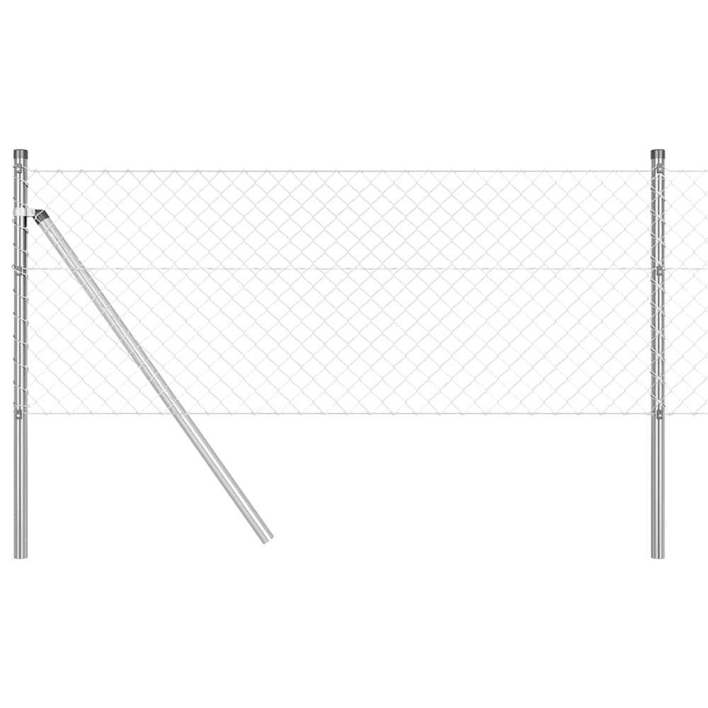 Grandinės ryšio tvora su stulpais Sidabro 0.8 x 10 m Plienas