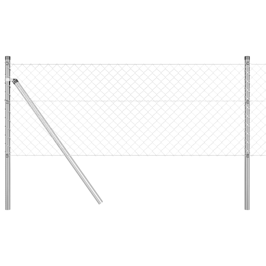 Grandinės ryšio tvora su stulpais Sidabro 0.8 x 10 m Plienas