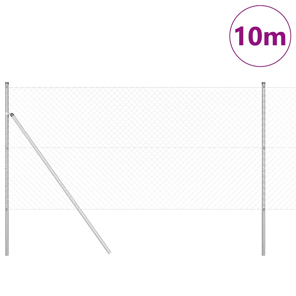 Grandinės ryšio tvora su stulpais Sidabro 1.2 x 10 m Plienas
