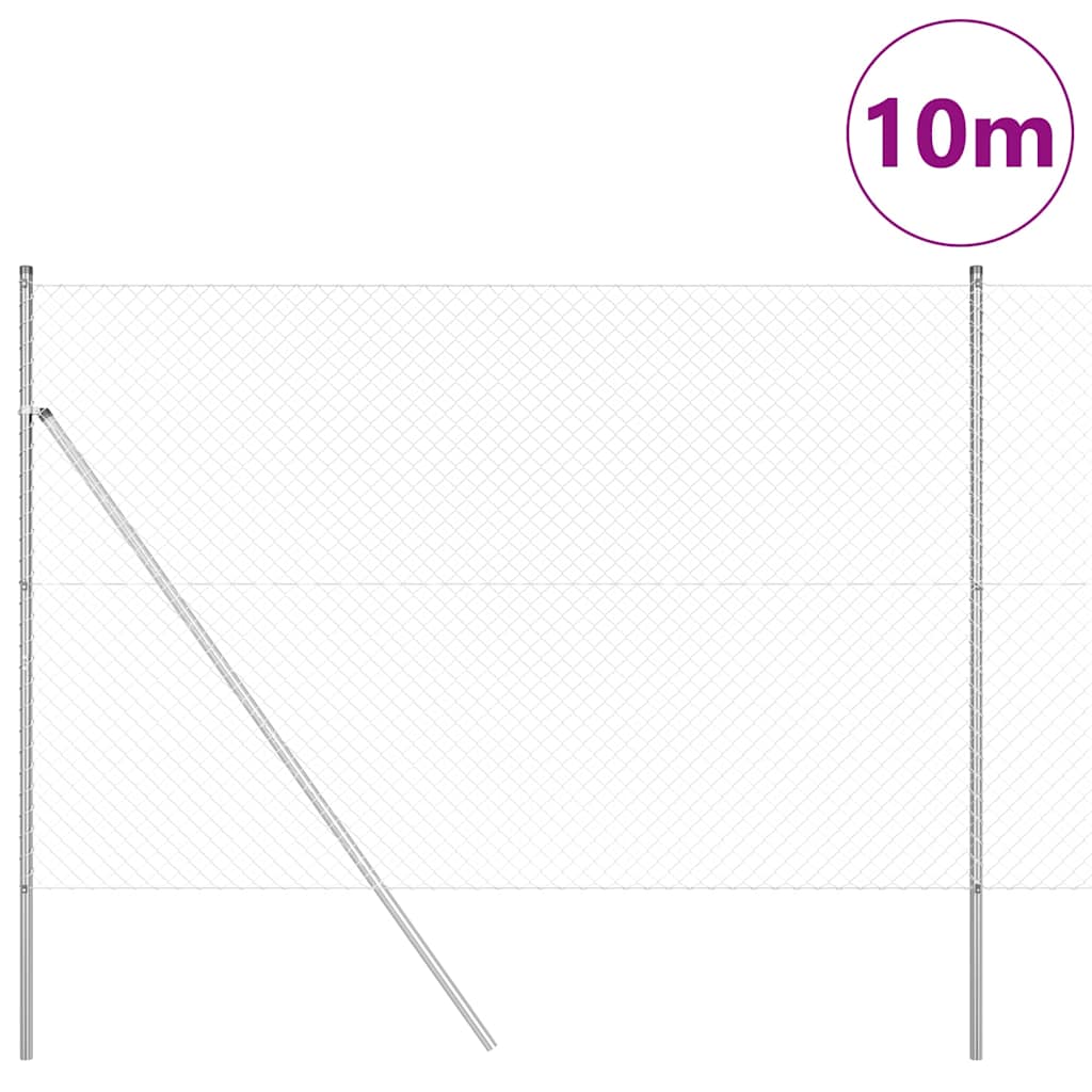 Grandinės ryšio tvora su stulpais Sidabro 1.5 x 10 m Plienas