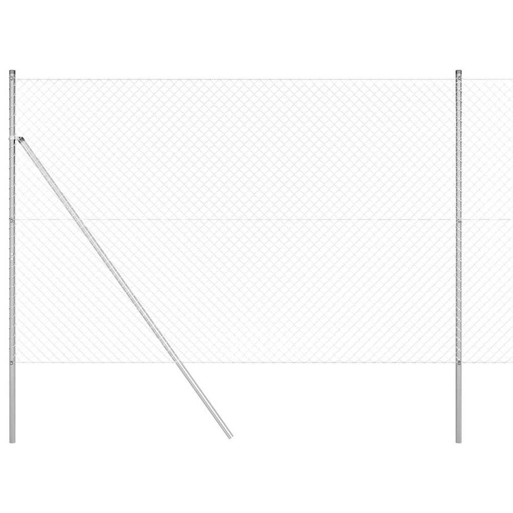 Chain Link Fence with Posts Silver 1.6 x 10 m Steel