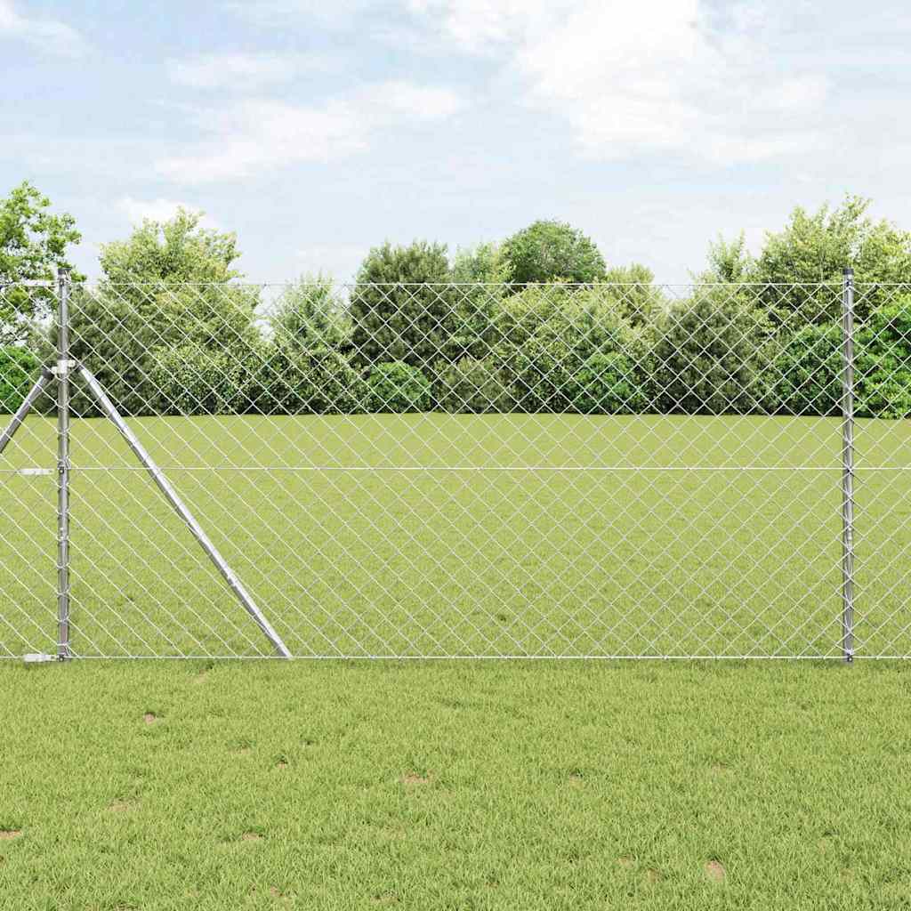 Grandinės ryšio tvora su stulpais Sidabro 1.2 x 25 m Plienas